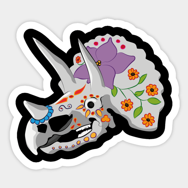 Day of the extinct: Triceratops Sticker by Zolinstudio